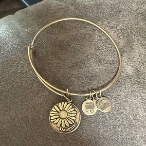 Alex and Ani Gold Flower Charm Bangle